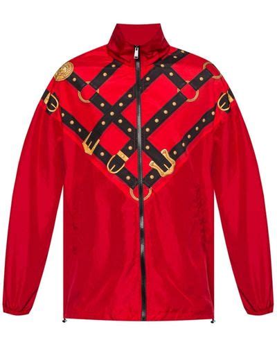 versace windbreaker red|Versace windbreaker jacket.